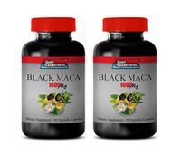 Energy Booster Supplements - Black MACA 1000 MG Dietary Supplement - maca Root Supplement for Women - 2 Bottles 180 Vegetable Capsules