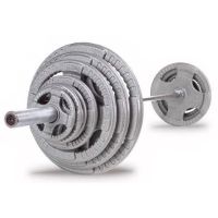 Body-Solid Cast Grip Olympic Set with Chrome Bar (OST500S)