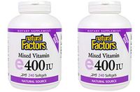 Natural Factors Vitamin E Mixed (D-Alpha Tocopherol) 400iu Softgels, 240-Count (2-Pack)