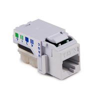 Hellermann Tyton RJ11FC3-FW Category 3-6P6C RJ11 USOC Keystone Jack, Office White