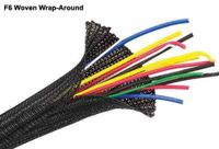 Techflex 1/2 Inch F6 Wrap-around Braided Sleeving- 10ft- Black