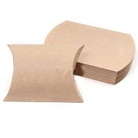 Wnvivi 100PCS Kraft Pillow Boxes, Kraft Candy Box, Vintage Kraft Paper Pillow Candy Box, Rustic Gift Boxes with Twine for Wedding Favors Birthday Party Supplies