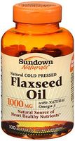 Sundown Naturals Cold Pressed Flaxseed Oil 1000 mg Softgels - 100 ct, Pack of 5