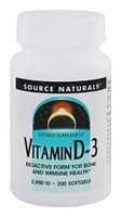 Source Naturals Vitamin D-3 2000 iu Supports Bone & Immune Health - 200 Softgels