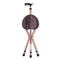 WPQW Crutches Aluminum Alloy Telescopic Old Man Three-Legged Stool Cane Stool Non-Slip Cane Walker Safety Crutch -941Crutches (Color : Brown)