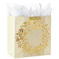 Hallmark Extra Large Christmas Gift Bag with Tissue Paper (Gold Wreath)