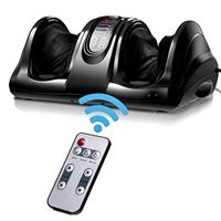Giantex Foot Massager Machine Massage for Feet, Chronic Nerve Pain Therapy Spa Gift Deep Kneading Rolling Massage for Leg Calf Ankle, Electric Shiatsu Foot Massager w/Remote, Black