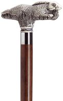 Unisex Running Rabbit Cane Walnut Shaft  -Affordable Gift! Item #HAR-9106707