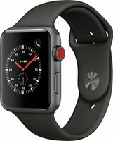 Apple Watch Series 3 42mm Smartwatch (GPS + Cellular, Space Gray Aluminum Case, Black Sport Band) (Renewed)