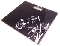 HOMEIMAGE 330 Lbs. Black Pearl Glasstop Finished Digital Bath Scale - Spring Flower