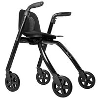 Seat & Roller Bar Covers Walker Patient Fracture Walking Aid Convenient Folding Carrying Elderly Armrest Crutches 4 Round Shopping Good Helper (Color : Black, Size : 5782cm)