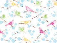 10ct Multi-Colored Song Birds on White Tissue Paper for Gift Wrapping 20"x30" Sheets nfLG -952