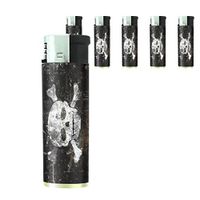 JS & Caren Vintage Pirate Ship Lighters S2 Set of 5 Electronic Flame Cigarette Smoking Retro High Seas