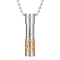 Stainless Steel Aromatherapy Essential Oil Diffuser Necklace only love Perfume Bottle Cremation Urn Necklace (Gold)