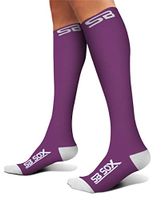 SB SOX Compression Socks (20-30mmHg) for Men & Women - Best Stockings for Running, Medical, Athletic, Edema, Diabetic, Varicose Veins, Travel, Pregnancy, Shin Splints (Purple/White, Small)