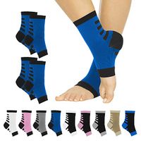 TruCompress Foot Compression Sleeve (2 Pairs) 20-30mmHg - Men, Women Arthritis Plantar Fasciitis Socks for High Arch, Heel Spur Support - Toe Wrap, Runner Leg Circulation Pain Relief, Ankle Splint