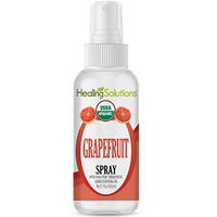 Organic Grapefruit Spray – Water Infused with Grapefruit Essential Oil – Certified USDA Organic - 2oz Bottle by Healing Solutions