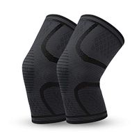 Knee Wraps Support Compression Knee Sleeves Knee Pads,for Arthritis, ACL, Running, Arthritis Pain Relief, Injury Recovery, Basketball and More Sports,2 pcs/Pack (Black-Pair, L)
