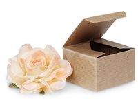 BROWN KRAFT Gift Boxes 3 x 3 x 2"100% Recycled Varnish Stripe - 1 Pc (2 unit, 100 pack per unit.)