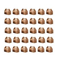 SUPVOX Treat Boxes Kraft Paper Candy Box Foldable Tote Goodies Favor Box Sweet Container for Wedding Birthday Home Shop Gift (Large Size) 30Pcs
