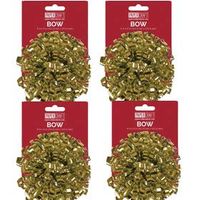 Gift Wrap Bows PaperCraft 4 Pack (Gold)