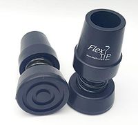 FlexTIP (Crutch-Round) - Set of 2, Universal Attachment for 7/8” OD Crutches (Tip ID = 7/8") Anti-Shock, Bending for Stability & Traction – fits Fully Round Shaft Crutches