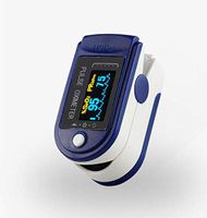 Blue Oximeter Fingertip Oximeter Blood Oxygen Saturation Monitor with Silicon Cover & Lanyard Suitable for Elderly Fitness oximeter Finger