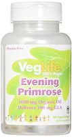 VegLife Evening Primrose Oil Organic Vegan Softgel, 1000 mg, 60 Count