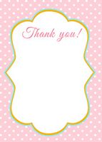 30 Thank You Cards Pink White Gold Blue Polka Dots Design Baby Shower Birthday Party + 30 White Envelopes
