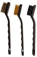 ToolUSA 3 Piece, 7" Brush Set, 1 With Steel Bristles, 1 With Brass Bristles, And 1 With Nylon Bristles: TZ6300-YH