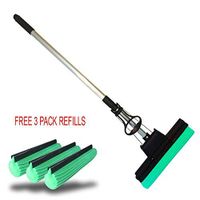 PVA Ultra Professional Double Roller Sponge Foam Rubber Mop AND 3 EXTRA HEADS