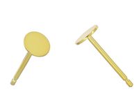 4 Pairs 14k Gold plated Sterling Silver Earring Posts 3mm Small Flat Board Glue On Post Setting with Earnut Safety Clutches Backs SS277-3