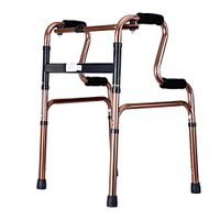 Luckya Disabled Walking Frame Elderly Walker Assisted Walker Without Wheels 4 Feet Rose Gold Color Non-Slip Walking Stick with Hospital