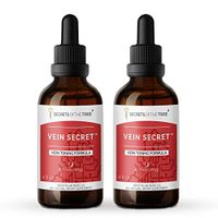 Vein Secret Alcohol-Free, Glycerite Butcher's Broom, Horse Chestnut, Prickly Ash, Rosemary, Stoneroot. Tincture, Herbal Extract Vein Tonnig Formula (2x4 FL OZ)