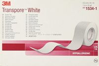 3M Transpore White Tape 1534-1, 12 Rolls by 3M Skin and Wound Care