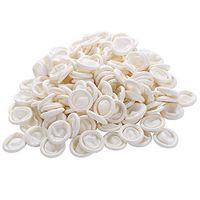 ISKYBOB 300 Pieces Disposable White Finger Cots Latex Work Gloves Hand Protector for Electronic, Medical, Cosmetic