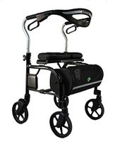 Evolution Trillium Lightweight Medical Walker Rollator with Seat, Large Wheels, Brakes, Backrest, Basket for Seniors Indoor Outdoor use (Tall, Carbon Black)