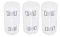 GT USA Organic Cotton Soft Woven White (4"Wide, 3 Pack) | Cotton Elastic Bandage Wrap | Latex Free | Metal Clip Fasteners| Hypoallergenic Compression Roll |for Sprains & Injuries
