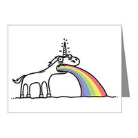 Note Card Unicorn Vomiting Rainbow