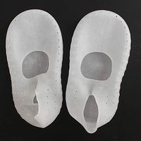 Leoie 1 Pair Silicone Breathable Moisturizing Socks Heel Cracked Foot Protector Socks White M