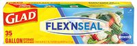 Glad Flex’N Seal Food Storage Bags, Gallon – 35 Count (Package May Vary)