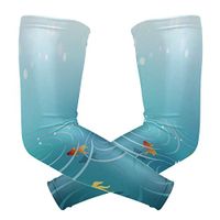 LEVEIS Pond with Goldfish Arm Sleeves UV Protection for Men Women Sunblock Protective Gloves Running Golf Cycling Driving Long Arm Cover 1 Pair