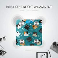 Cartoon Cute Cat Weight Scale Body Fat Bodyweight Scale Body Scale Digital Weight Tracks 8 Key Compositions Analyzer Sync with Fitness Apps 400 Lbs