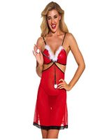 Viviplus Mesh Underwear for Women, Fashion New Sexy Christmas Lingerie Hollow Backless Nightdress Pajamas Thong Lingerie