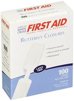 Cramer Adhesive Bandage, First Aid Supplies for Athletes, Fast Application for Open Wound Care and Protection, Flexible Children's Bandages, Athletic Training Equipment, Bulk Packs, Butterfly - 100 Pack