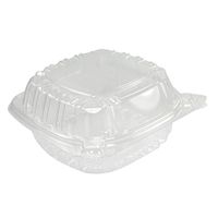 Dart Solo Small Clear Plastic Hinged Food Container for Sandwich Salad Party Favor Cake Piece, 100 Piece