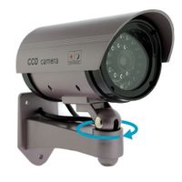 Kabalo Realistic Fake Dummy CCTV Security Camera Flashing Red LED Indoor Outdoor Silver