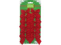 Holiday Velvet Bow Red - 2 by 2, 12 Pieces (2 Pack)