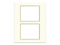 PA Framing, Double Specialty Mat, 2 Rectangular Opening, 16 x 20 Inches Frame - Cream Core/Ivory Upper and Matte Metallic Gold Inner Mat
