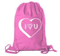 Valentine's Day Bags, Cotton Drawstring Cinch Backpacks, Valentines Day Gift Bags - 3PK Pink CA2725VAL S7